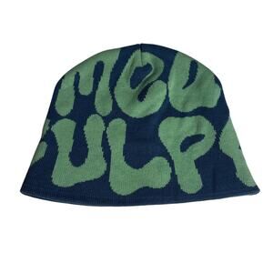 GENUINE Beautiful Dark Bluish Teal and Green Mea Culpa Beanie